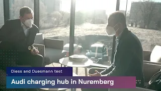 Diess tests the Audi charging hub in Nuremberg with Markus Duesmann