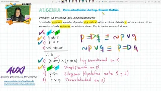 LOGICA - Demostrar la Validez de un razonamiento