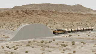 Trains vs Mega Ramp - BeamNG.Drive