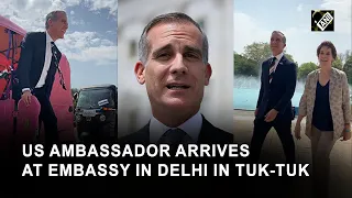 US Ambassador-designate Eric Garcetti arrives US Embassy in Delhi in Tuk-Tuk