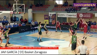 JAVI GARCÍA (´01) 1,88 m. Basket Zaragoza.- Torneo de Hospitalet 2020 (BasketCantera.TV)