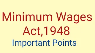 Minimum wage Act 1948 in tamil | Introduction to minimum wages act 1948 |