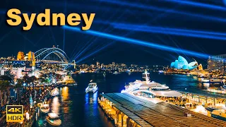 Sydney Australia Walking Tour - VIVID 2023 | 4K HDR