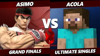 Kagaribi 9 GRAND FINALS - Asimo (Ryu) Vs. Acola (Steve) SSBU Ultimate Tournament