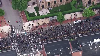 Hundreds march from City Hall Plaza to Boston Police Headquarters