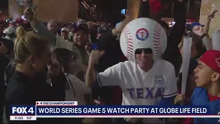 Texas Rangers fans celebrate after World Series win