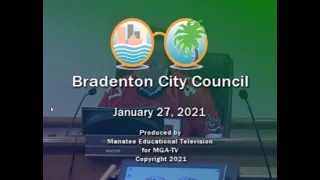 Bradenton City Council Meeting, January 27, 2021