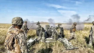 Marine Howitzers • See Artillery Rounds Hit In Slow Motion