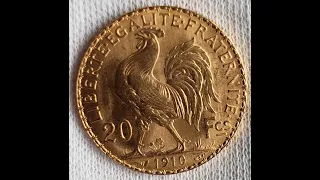GOLD ROOSTER and NAPOLEON 20 FRANCS COINS