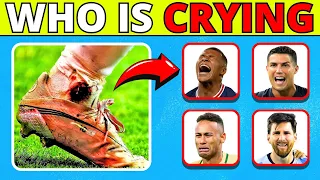 😭Who is Crying? Guess the Player by Injury, Red Card, and Sad Moment featuring Ronaldo, Messi,Mbappe