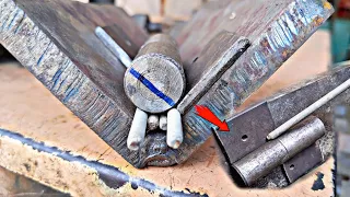 hinge welding : secret tricks about hinge installation that few people know|| iron stick welder