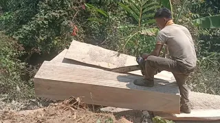 Best Stihl Chainsaw Ms382 Wood Cutting  Skill Making Board Size 2cm × 24cm × 144cm