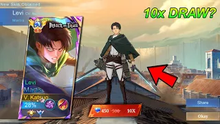 HOW MANY DIAMOND TO GET ATTACK ON TITAN LEVI MARTIS SKIN? | AOT LEVI ACKERMAN SOLO RANK GAMEPLAY! 🔥