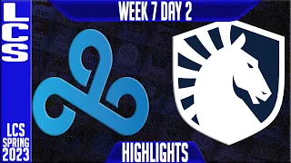 C9 vs TL Highlights | LCS Spring 2023 W7D2 | Cloud9 vs Team Liquid