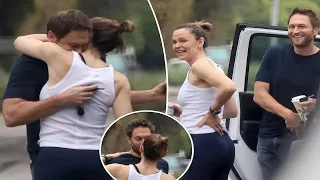 Jennifer Garner and boyfriend John Miller look completely in love while hugging goodbye