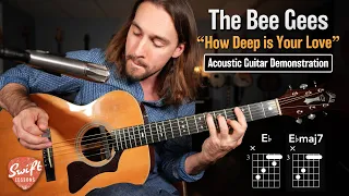 How to Play Bee Gees "How Deep is Your Love" on Guitar | Play Along w/ Chord Diagrams!