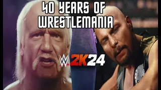 THE FULL WWE 2K24 40 YEARS OF WRESTLEMANIA MATCH LIST PREDICTIONS! #wwe #wwe2k24