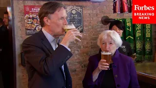 WATCH: Treasury Secretary Janet Yellen Visits Brewery In Beijing, China