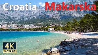 Makarska Dalmatia Croatia 🇭🇷 4K Beach and Promenade Walking Tour