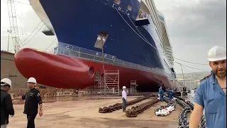 Celebrity cruises ship maintenance / Celebrity Reflection in dry dock for maintenance / Marseille