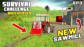 FIRST PRODUCTION + WINCHING LOGS Survival Challenge Multiplayer FS22 Ep 3