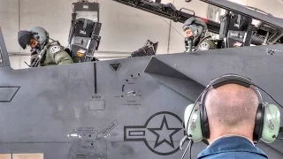 Launching F-15E Strike Eagle Fighter Jets