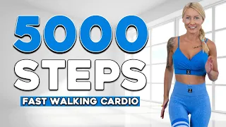 5000 STEPS WALKING WORKOUT Fast Walking Cardio For Weight Loss Knee Friendly No Jumping