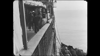 1899/1900 - À travers l'Indochine (1° série). Embarquement d'un boeuf à bord d'un navire -  G. Veyre