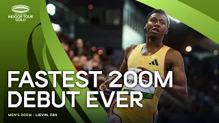 Erriyon Knighton storms to fastest indoor 200m debut in history 🔥 | World Indoor Tour 2024