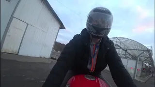 На спорт байке зимой. YAMAHA R1