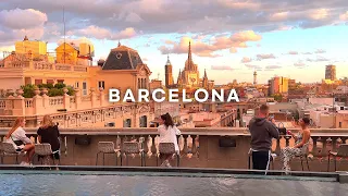 [4K]🇪🇸 Barcelona, Spain: Night Walking Tour/ RoofTop Hotel Ohla, Tapas Dinner at Viana👍💗 Oct. 2022