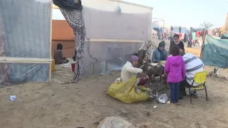 Palestinian family try to find routine in crowded Rafah refugee camp as war goes on