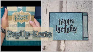 Pop-Up-Karte / Popping Flap Card in cm mit Designpapier vom Action