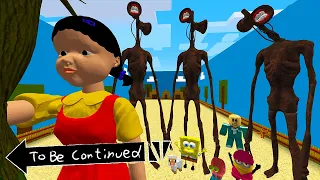 SIRENHEAD PLAYING the SQUID GAME with SPONGEBOB, ROBLOX and MINIONS - Cursed Minecraft Gameplay