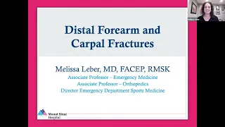 Distal Forearm and Carpal Fractures | National Fellow Online Lecture Series