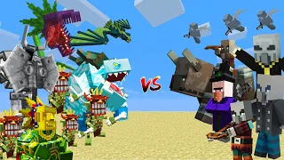 MOWZIE'S MOBS vs RAID GANG / Minecraft Mob Battle