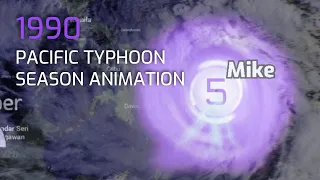 1990 Pacific Typhoon Season Animation