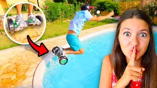 LUÌ CADE IN PISCINA CON L' HOVERBOARD LEGATO AI PIEDI! SCHERZO FOLLE!!