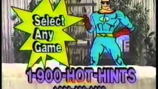 1-900-HOT HINTS 1990 video game commercial - AWFUL (St. Paul Minnesota)