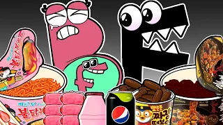 Convenience Store BLACK PINK Food Alphabet Lore F vs P (feat.FP bady) | MUKBANG ANIMATION | ASMR