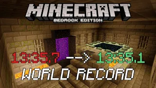 [FWR] WORLD RECORD MINECRAFT BEDROCK SPEEDRUN BY LESS THAN 1 SECOND - RSG - 13:35.133