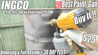 INGCO Spray Gun 450W / Unboxing and Full Review (SPG3508)