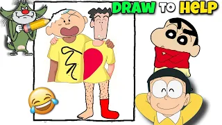 Shinchan And  Nobita In Guess The Drawing Challenge Game 😮 | Very Funny Draw To Help 😂