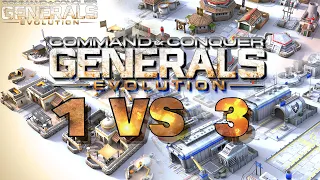 1 Vs 3 Players - Epic Battle Online - Generals Evolution 0.3 - C&C : Red Alert 3 Mod