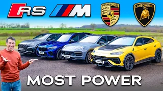 BMW X5M v Urus Performante v Cayenne Turbo GT v RSQ8: Power & Weight SHOWDOWN!