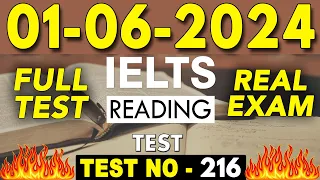 IELTS Reading Test 2024 with Answers | 01.06.2024 | Test No - 216
