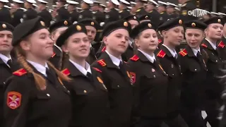 Women in Uniform   Russian Female Soldiers in Victory Parade compilation  1080P