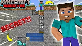 Making SECRET Diamond Hideout Basement in Minecraft Hardcore #5