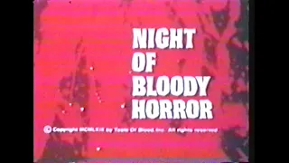 Night Of Bloody Horror (1969) Trailer