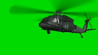 Green screen helicopter crass & flying helicopter